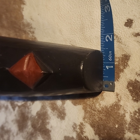 Ornate wood and metal wall mask display. - Picture 7 of 9